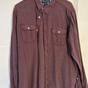 American Rag Men's Maroon Casual Button Down Shirt